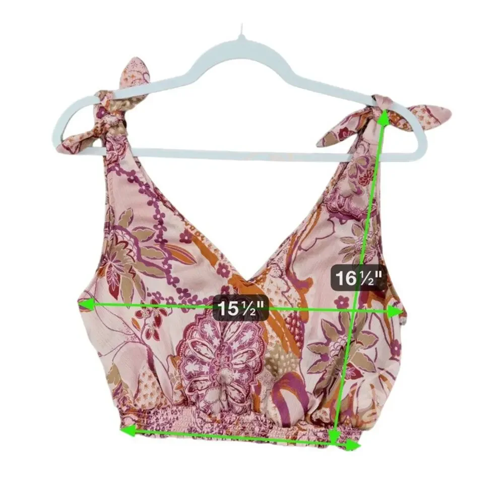 Free People Weekend In Montauk‎ Tank In Blush Women S Boho Floral Lightweight